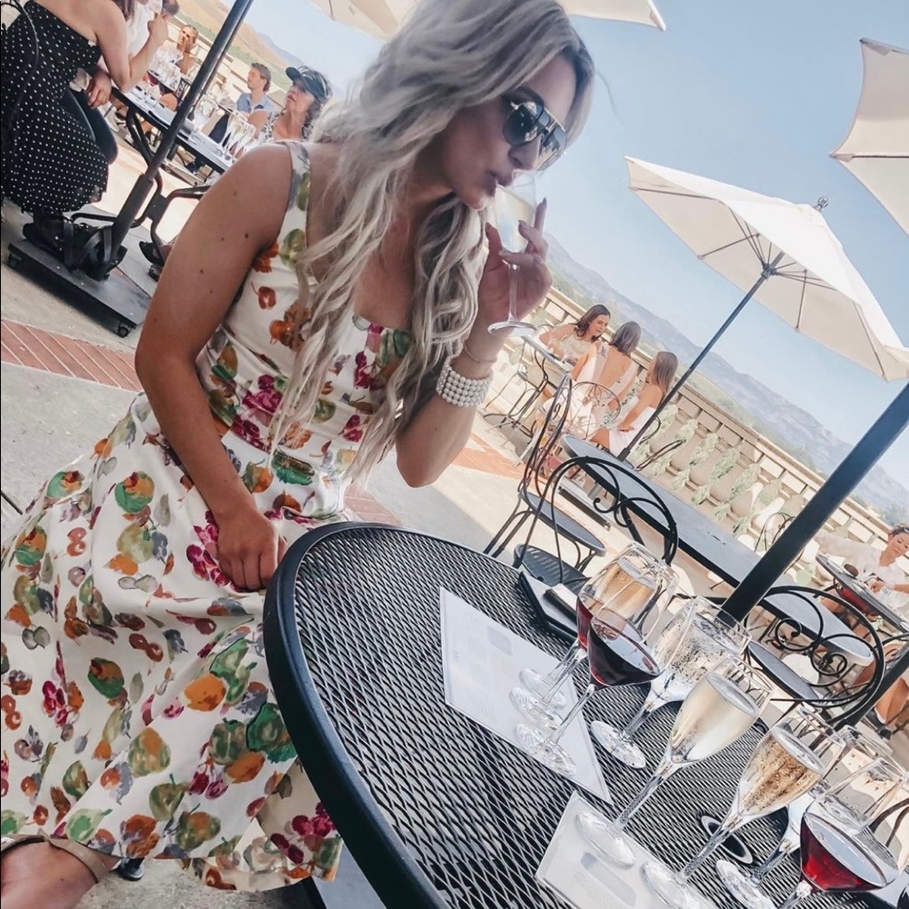 White floral midi dress